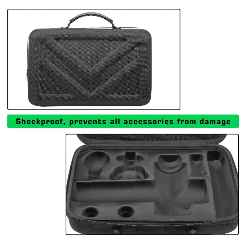 Case for Hypervolt /Hypervolt Plus/Hypervolt Bluetooth with 5 Attachment Slots, Hard Shell Portable Storage Bag for Vibration Massage Device, Shockproof Dustproof Travel Carrying Storage Bag Black M