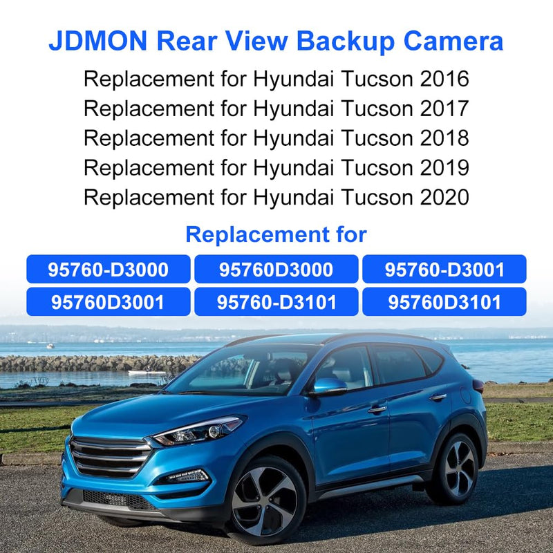 Backup Camera Replacement for Hyundai Tucson 2016-2020 | Reverse Rear Park Assist Camera Replacement for 95760-D3000 95760D3000 95760-D3001 95760D3001 95760D3101 95760-D3101