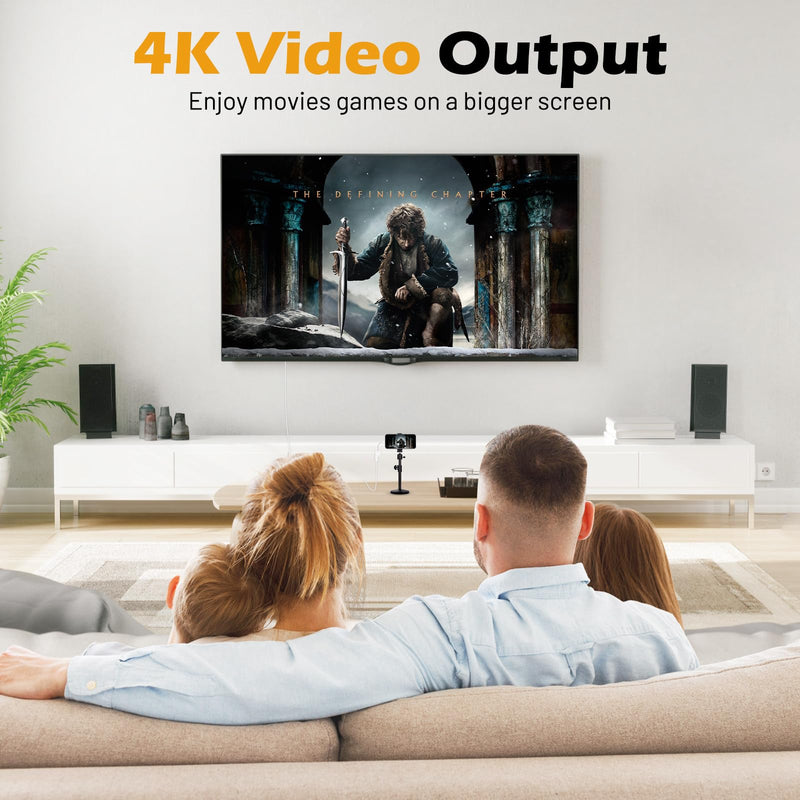 [MFi Certified] USB C to HDMI Adapter for iPhone 15 to TV,4K Sync Screen Connector Cable Digital AV Adapter with 100W Fast Charge Compatible for iPhone 15 to HDTV Projector Moniter