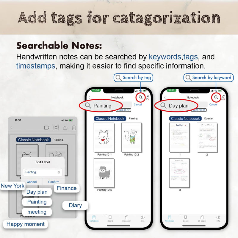 Ophayapen Smart Pen+Mini notebok, Digital Pen Real-time Sync for Digitizing, Storing, and Sharing Notes, Ideal Smart Pen for Note Taking, Drawing, Classroom, Offices, Compatible with Android and iOS