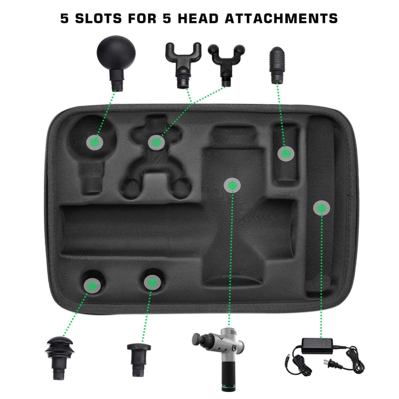 Case for Hypervolt /Hypervolt Plus/Hypervolt Bluetooth with 5 Attachment Slots, Hard Shell Portable Storage Bag for Vibration Massage Device, Shockproof Dustproof Travel Carrying Storage Bag Black M