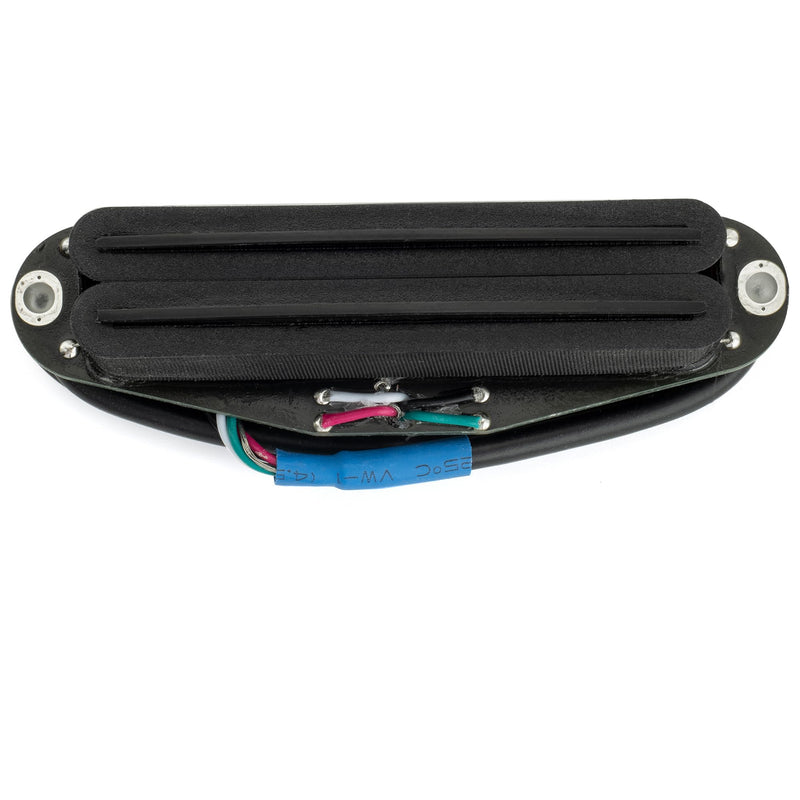 Musiclily Pro ST-DPMC Ceramic Rail Blade Single Coil Sized Humbucker Pickup 9.2K for Strat Style Electric Guitar, Black Body Black Rail