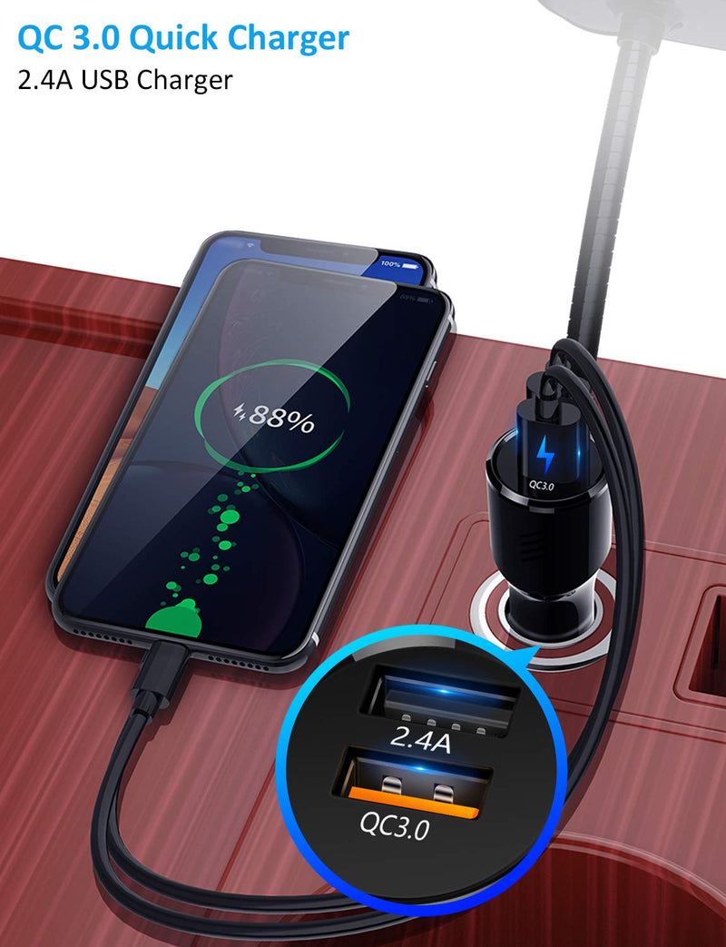 [AUSTRALIA] - TSNAM Bluetooth FM Transmitter Car Adapter,Support Wireless Handsfree Call and MP3 Music/APP Audio Play,1.8" Color Screen,3 USB Charger,3.5mm AUX Port,Compatible with iPhone,iPad,Samsung and More 