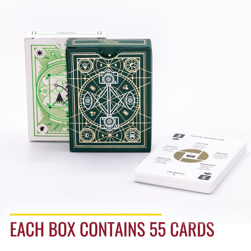 The Photography Deck - Premium Shooting and Editing Photography Cheat Sheet Cards - Photography Editing Idea Cheat Cards - Essential Shooting Guide - Photography Tips Reference Card 7 Premium Combo