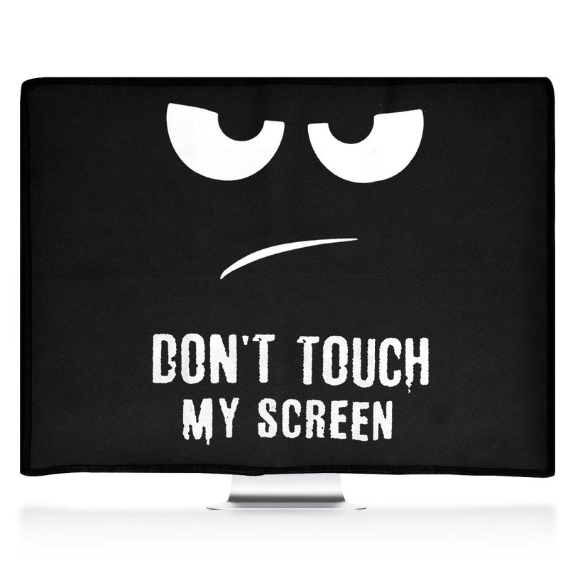 kwmobile Computer Monitor Cover Compatible with 31-32" Monitor - Don't Touch My Screen White/Black Don't Touch My Screen 02-01