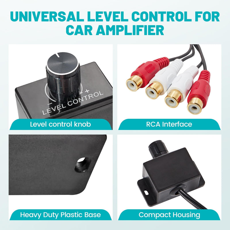 [AUSTRALIA] - Universal Car Amplifier RCA Level Controller, Car Audio Bass Control Knob, Sub Amp Volume Control Cable for Car, Motorcycle, Speakers, Home Theater 