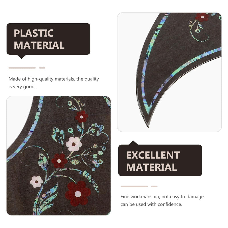 Vaguelly Bass Pickguards PVC Universal Folk Acoustic Guitar Pickguard Teardrop Shape Self-adhesive Guitar Pickguard Sticker Fits 39-41inches