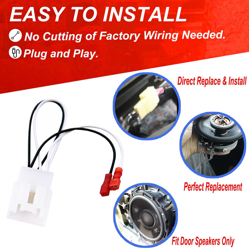 72-5602 Car Replacement Door Speaker Wiring Harness Plug Connector for 2011-2021 Ford F-150 Fusion Escape Focus Bronco Mustang Mondeo MK4 Mazda 2 3 6 CX5 Cable Plug Speakers Harness - 4 PCS
