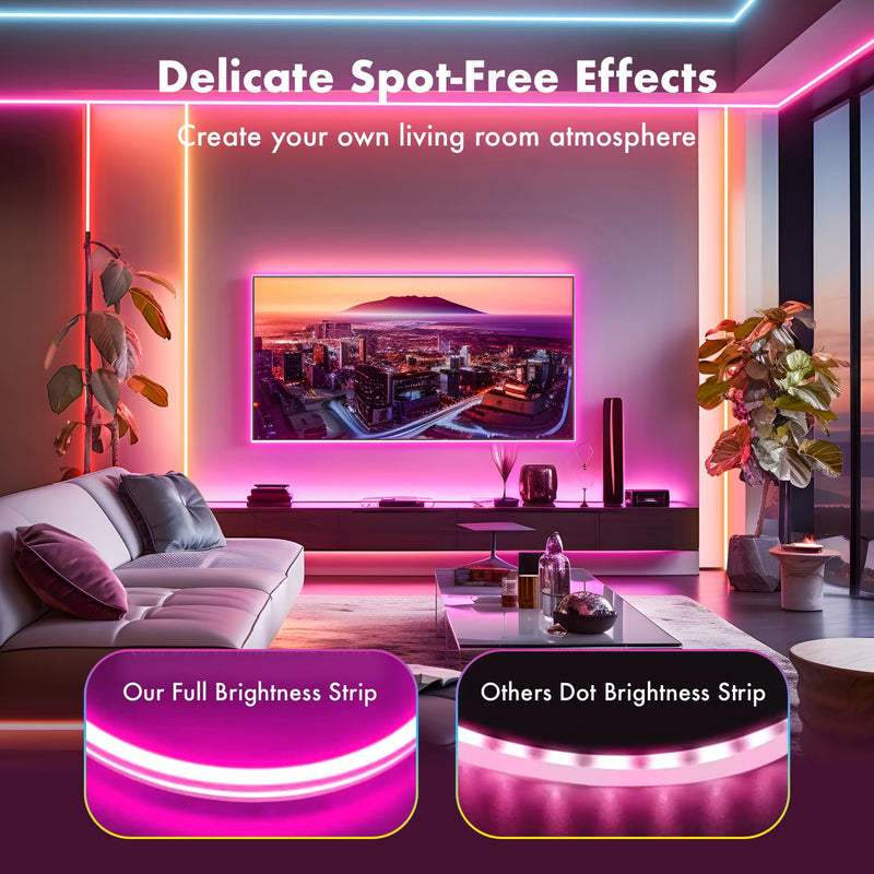 Neon Rope Lights, 16.4FT RGB LED Strip Lights App Control,IR Remote,Music Syncing,Outdoor IP67 Waterproof,Flexible DIY Design for Bedroom,Living,Gaming,Party Decoration