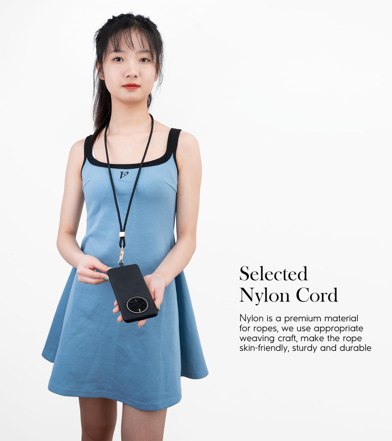 SENLLY Phone Lanyard with Ultra Thin Patch, Original Minimalist Design Neck Strap Compatible All Smartphone 101 Black