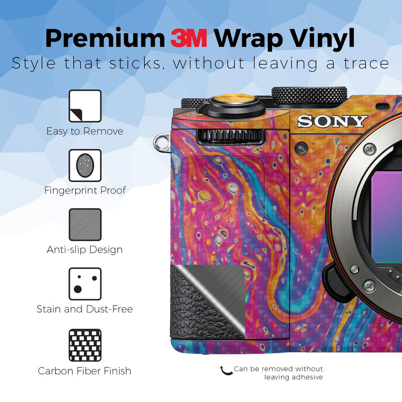 Carbon Fiber Camera Skin Compatible with Sony A7C Mark II (2023) - Paint Currents - Premium 3M Vinyl Protective Wrap Decal Cover - Easy to Apply | Crafted in the USA by MightySkins A7C Mark II (2023) Textured Carbon Fiber Finish