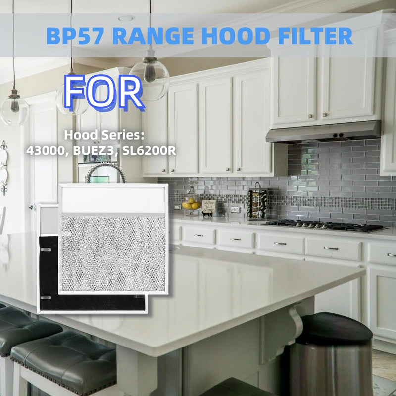 [AUSTRALIA] - BP57 Stove Hood Vent Filter with Light Lens,Kitchen Exhaust Grease Filter, Grease Air Filter 11 3/8" x 11 3/4" (1-Pack) for Broan-NuTone fit 43000 Series Range Hood 