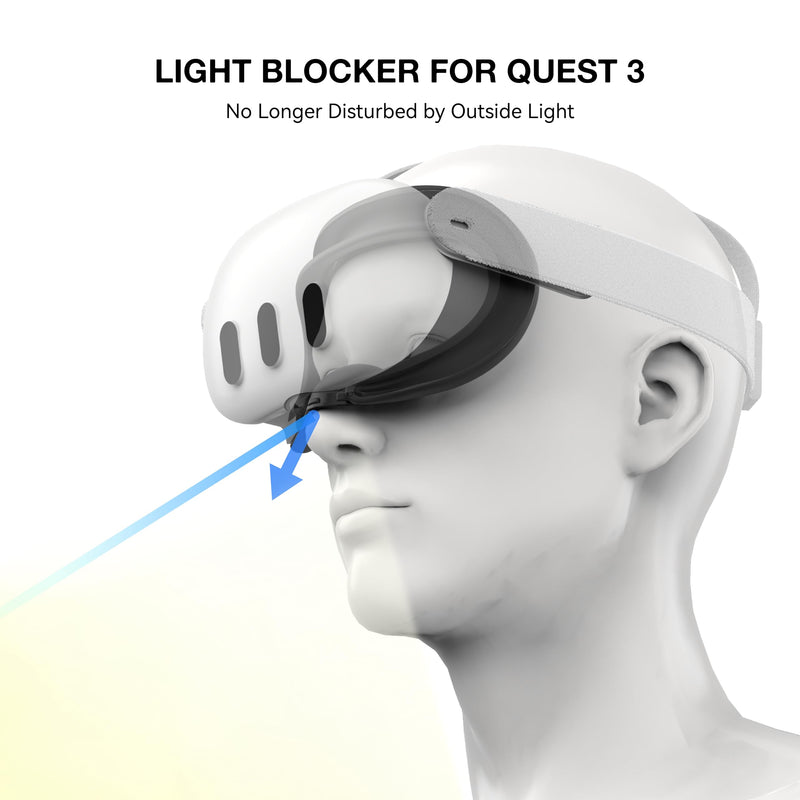 APEXINNO Silicone Face Pad Cover and Anti-Leakage Nose Pad with Meta/Oculus Quest 3 Accessories and Meta Quest 3/2 Case