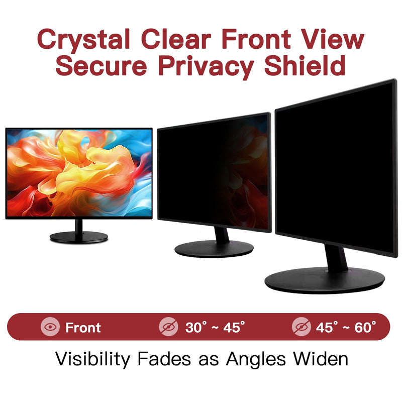 2 Pack 23 Inch Privacy Screen for Computer Monitor 16:9 Aspect Ratio, Eye Protection Anti Glare Computer Screen Cover, Removable Anti-Scratch Computer Screen Privacy Shield for 23'' Widescreen Monitor 2 PACK 23 Inch Privacy Screen (16:9）