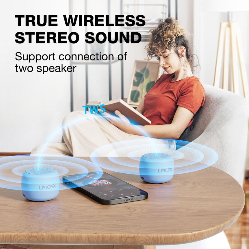 Portable Speaker Bluetooth,Small Speaker Wireless Bluetooth5.0 Support TWS Stereo Sound.Mini Speaker for Travel,Gift,Mobile Phone.(Blue) Mini-Blue