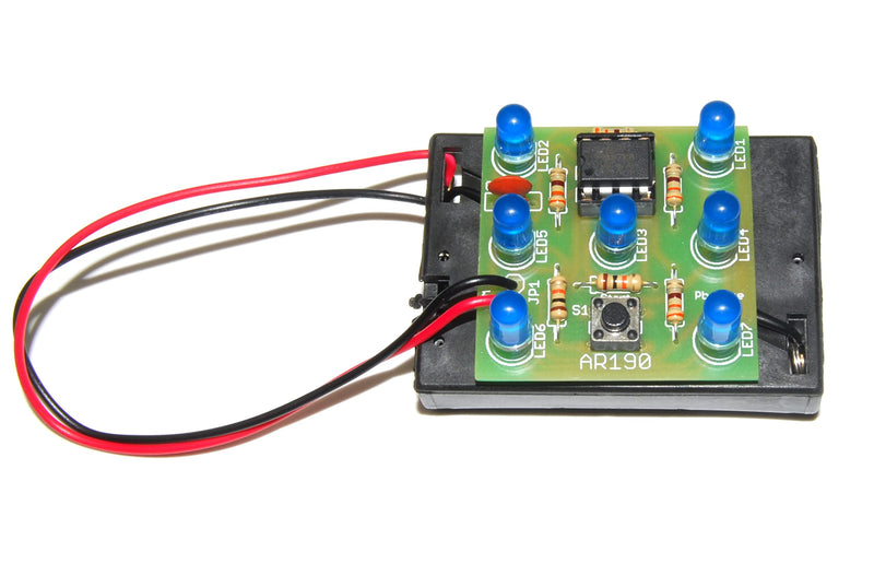 ArliKits AR190/B Electronic Cube with 7 Blue Flashing LEDs Great Fun Electric Cube Replacement Simple Soldering Kit