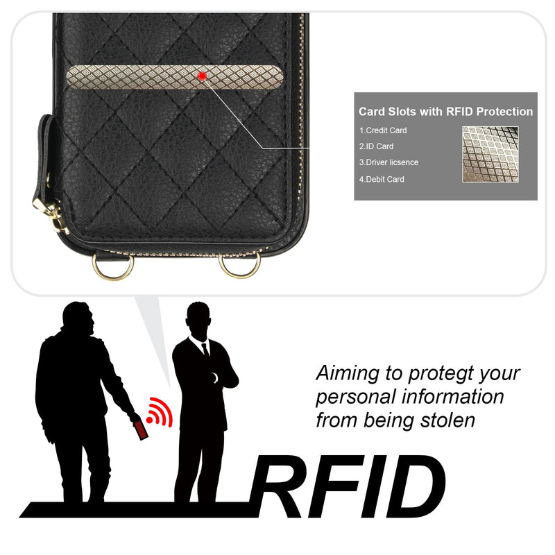 Bocasal A Stylish Crossbody Wallet Case for iPhone 16 Pro Max + A Mini Round Pouch Bag