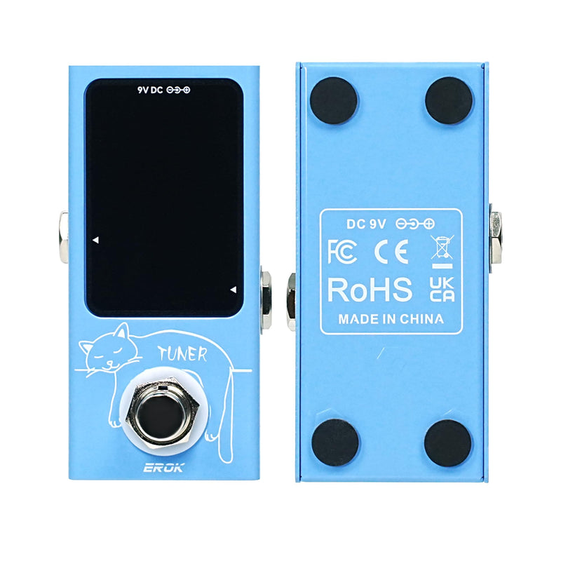 [AUSTRALIA] - EROK Mini Tuner Pedal - Compact Size with Pitch LED Indicator for Electric Guitar & Bass, True Bypass 