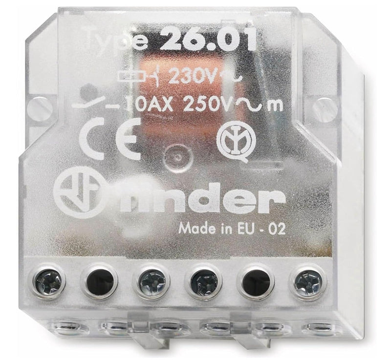 Finder 260280120000PAS Step Relay Box 230 VAC 1 NO 10 A 1 Stück Stromstoßschalter für Unterputzdose