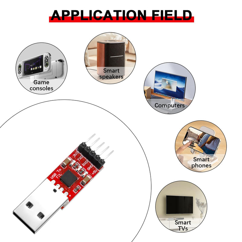 AYWHP CP2102 HW-598 USB to TTL Serial Converter Module UART USB TTL Adapter Converter for 3.3 V and 5 V with Jumper Cable Pack of 2
