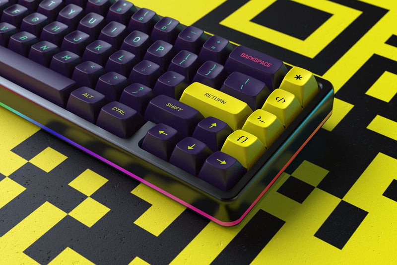 DROP + MiTo MT3 Cyber Custom Keycap Set, ABS Hi-Profile Keycaps, Doubleshot Legends, Cherry MX Compatible Extras for Mechanical Keyboards (Novelty),Yellow Novelty
