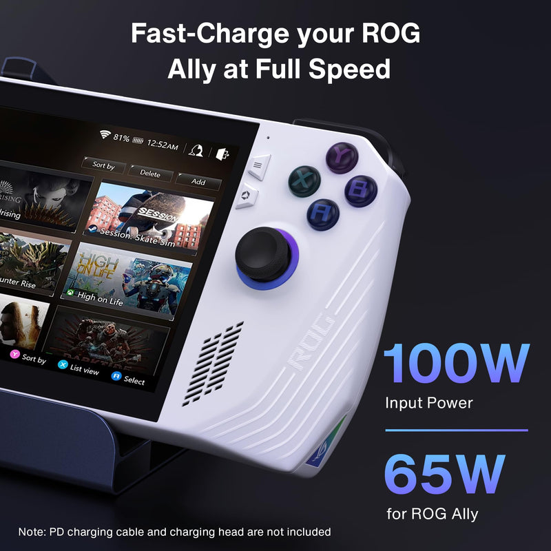 iVANKY 8-in-1 Docking Station for Valve Steam Deck OLED/ASUS ROG Ally/Lenovo Legion Go/MSI Claw, ROG Alloy/Stream Deck Dock Hub with HDMI 4K@60Hz, Gigabit Ethernet, 3*USB-A 3.0, 100W USB-C Charge Without Power Supply Tarnish