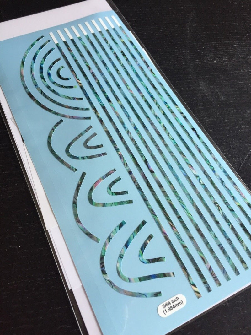Binding Sticker/Decal For Body, Neck, Headstock (Abalone) 2mm Abalone