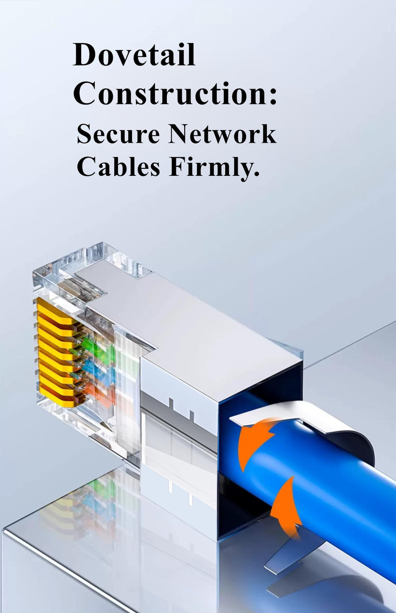 100-Pack Cat7 Cat6A Pass Through Shielded RJ45 Connectors | Modular Network RJ45 Plugs Ends for Cat7 Cat6A, 100PCS Strain Relief