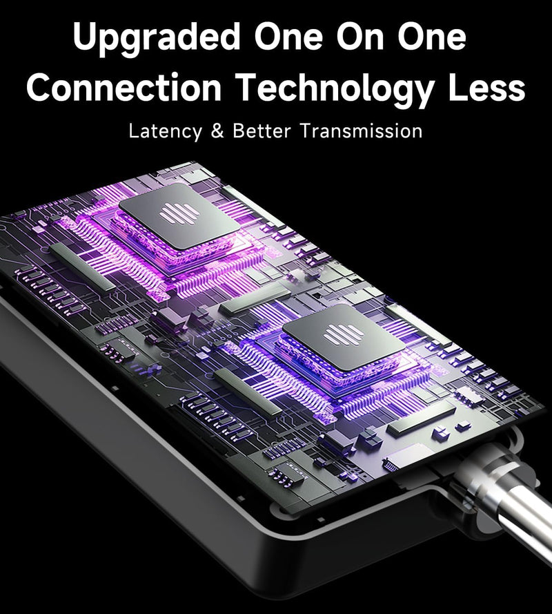 [AUSTRALIA] - Wireless Microphone, Rechargeable Wireless Microphones with One-to-One Chip Connection and LED Lights, 40H Duration, 200FT Range Receiving, Less Latency Karaoke Microphone for Singing, Speech, Party 