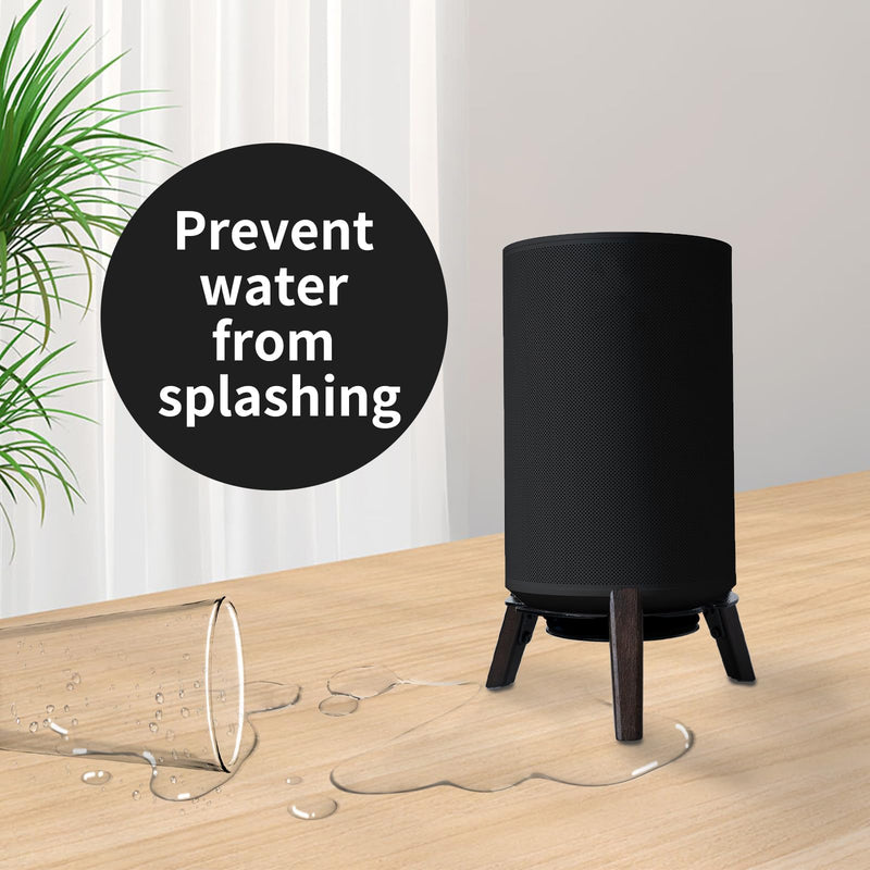 shinar Real Wood Desktop Speaker Stands,Table Desk Stand Compatible for Sonos Era 100 with Cable Management Table Wooden Mount Holder for sonos 100 (Black) Black