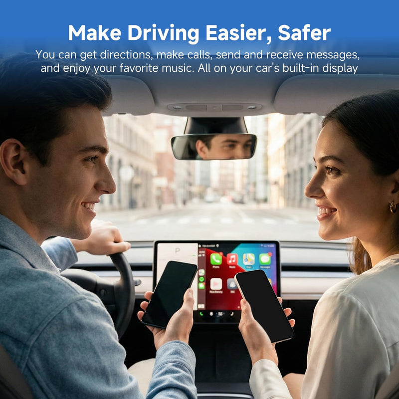 D7 Mini USB C Wireless CarPlay Android Auto Adapter 2in1 Alloy Shell | Plug & Play Low Latency Car Play Dongle, Compatible with 2016+ OEM Wired CarPlay/Android Auto Car for iPhone & Android Phones USB-C