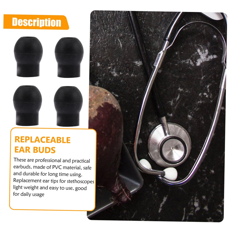 Healvian Pack of 4 Ear Plugs Accessories Ear Plugs Non Medical Not Medical Not Medical Soft Ear Tips Replacement Earplugs Not Medical Not Medical Not 1.5x1.2cm black