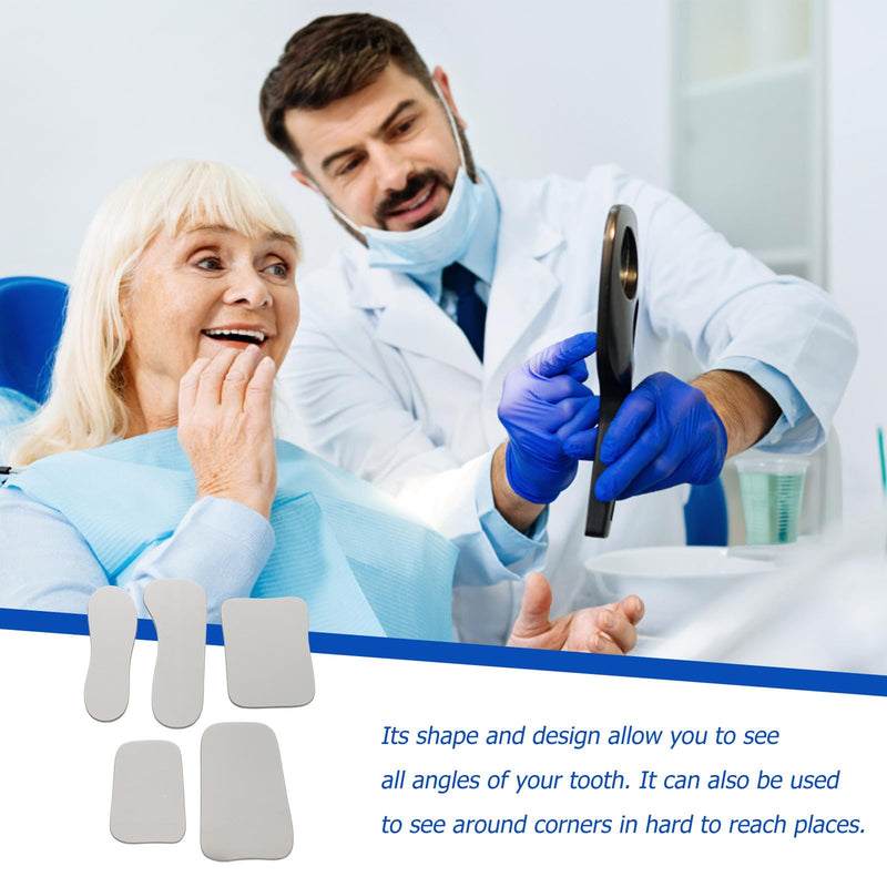 [AUSTRALIA] - Pack of 5 Dental Mirrors, Mouth Mirrors, Dentist Mirrors, Orthodontic Inspection Mirror, Irregular Double-Sided Mirror, Dental Care Set for Clinical Dentists Dentist Mirror 