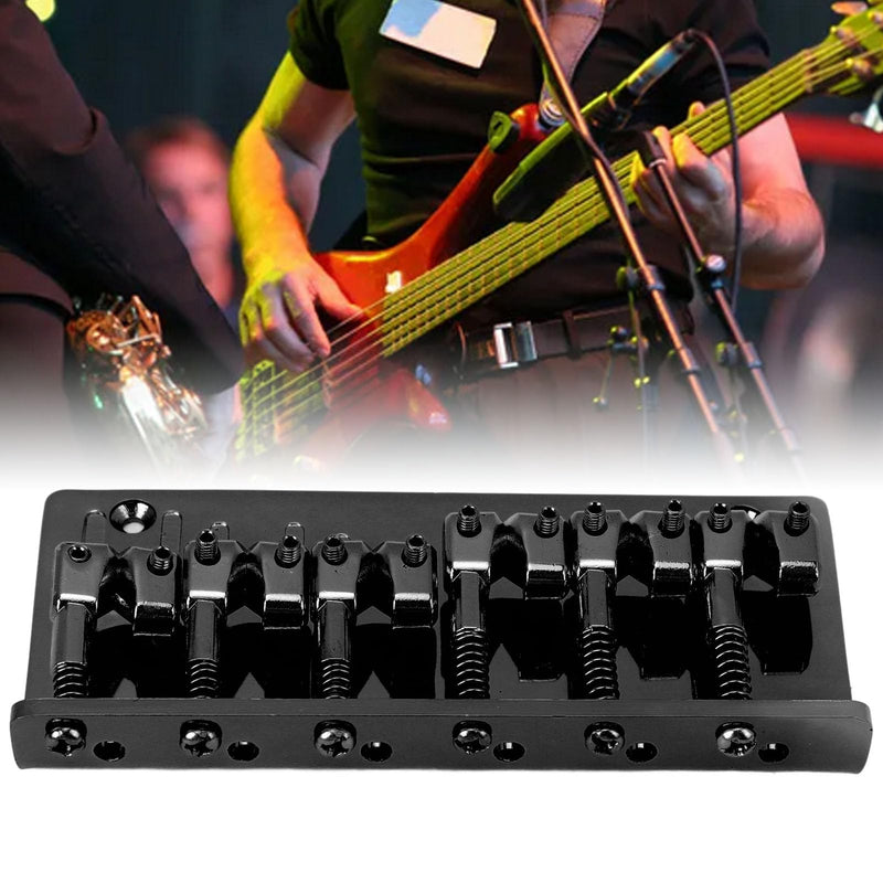 LiebeWH 6 String Zinc Alloy Bass Bridge Adjustable Multifunctional Vintage Electric Bass Bridge Replacement Parts (Black), LiebeWH6swm52ge3h-12 Black