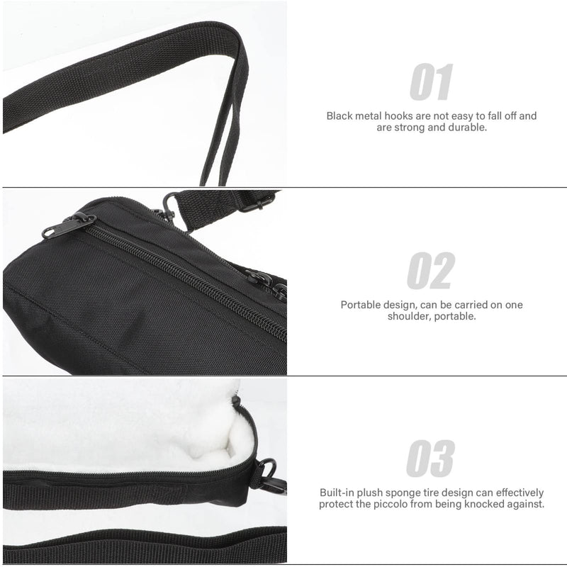 Piccolo Canvas Bag Piccolo Carrying Bag Musical Instrument Container Plush Piccolo Storage Bag Piccolo Instrument for Beginners Wind Instrument Bag Flute Case Cover Flute Case Flute Case