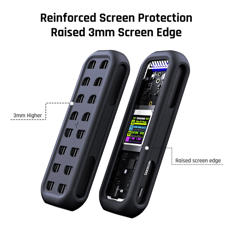 DOCKCASE Visual Smart M.2 NVMe SSD Enclosure with Silicone Case