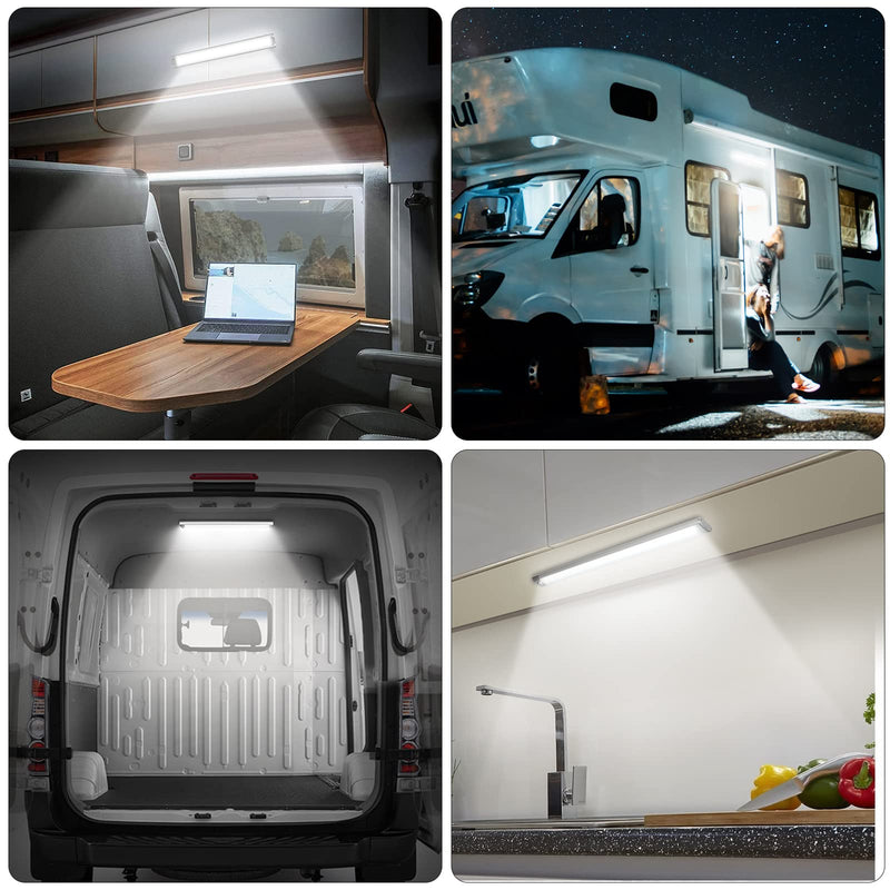 [AUSTRALIA] - CT CAPETRONIX 12v LED Interior Light Bar, 168LEDs 15.4IN 1700LM 10W, DC 12v Volt led Strip Lights with Switch, for Enclosed Cargo Trailer Car RV Van Truck Lorry Camper Boat Caravan Motorhome (6Pcs) 168LEDs-6PCS 