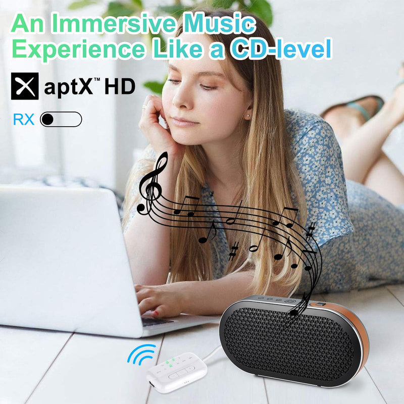 [AUSTRALIA] - Bluetooth V5.4 Transmitter Receiver, 2-in-1 Airplane Bluetooth Adapter for TV, PC, Gym,Switch,Supports to 2 AirPods/Headphones;Bluetooth Receiver for Car/Home Stereo,with AptX Low Latency/HD White 