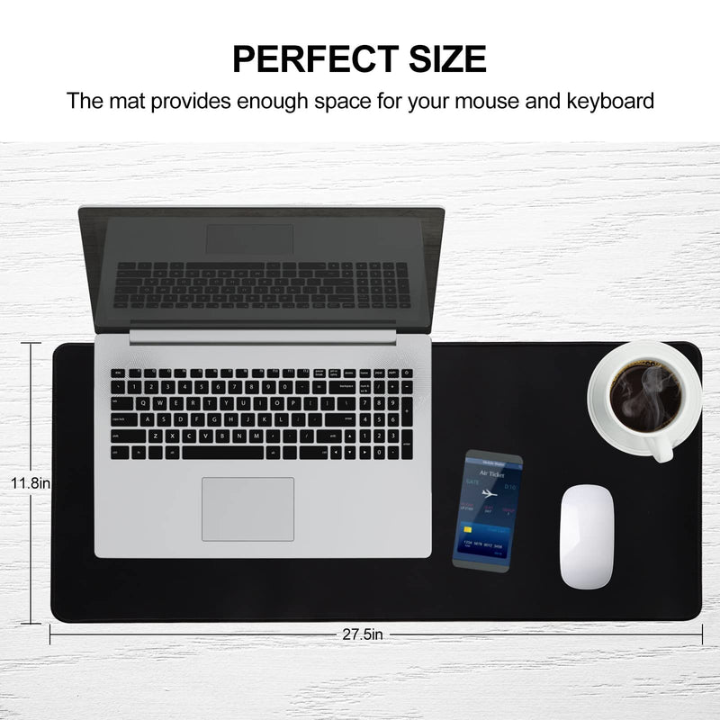 Jahosin Large Gaming Mouse Pad with Stitched Edges,[27.5x11.8In] Extended Mouse Pad with Non-Slip Natural Rubber Base for Gamer/Desktop/Office/Home (70x30 Blackus) 70x30 Blackus