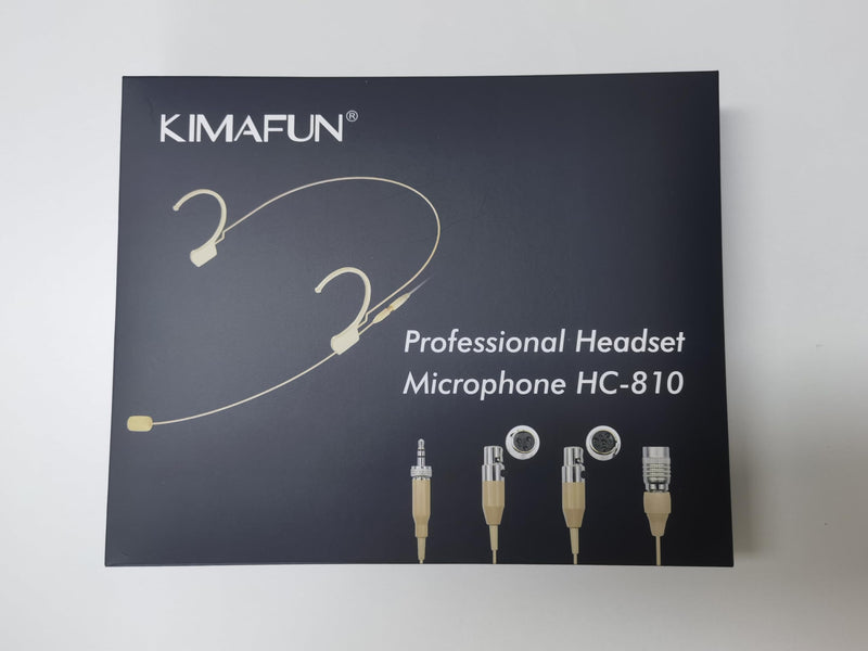 KIMAFUN Headset/Headworn Microphone Professional Earset Over Ear Hanging Condenser Mic Compatible with Sennheiser Wireless System Wireless System Bodypack Transmitter, Performance, Theater - Beige C2 C2 for Sennheiser Wireless System