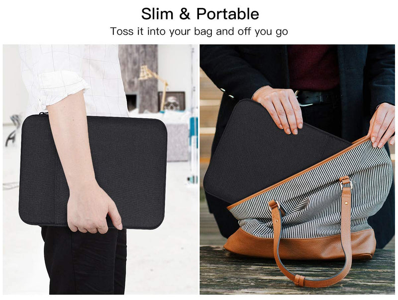 10 inch Waterproof Tablet Sleeve Case for 10.9 New iPad/iPad Pro 11/10.2 iPad/10.9 iPad Air 5 4/10.5 iPad Pro Air, Fire Max 11 Tablet/Kindle Fire HD 10 10.1/Scribe 10.2,Samsung Galaxy Tab A8/A7/S8/S7 9-11 Inch Black