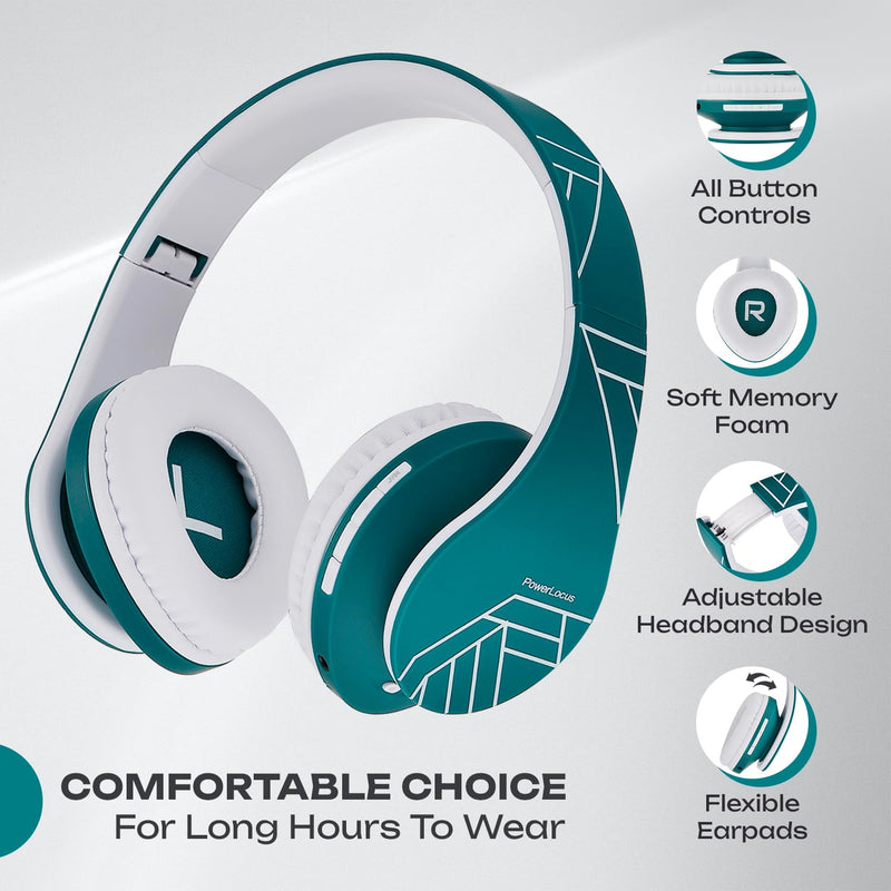 PowerLocus P3 Black/Gold x P2 Blue Wireless Headphones Over Ear