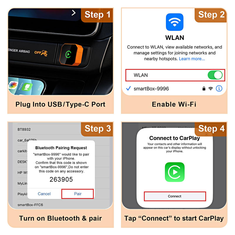 Wireless CarPlay Adapter 2-in-1 | 2026 Upgraded, Apple iPhone iOS 10+ & Android 11+, USB/Type-C Port, Plug & Play, Fast Auto-Reconnect & Stable No-Latency