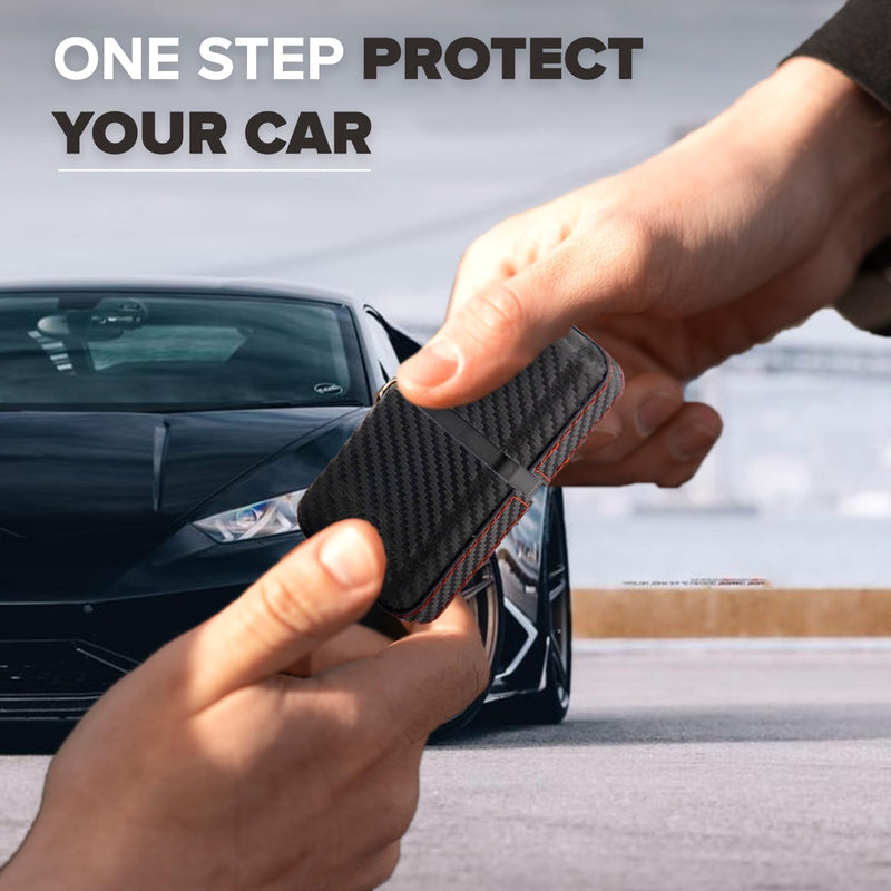 VONETTI Carbone Faraday Box for Car Keys – RFID Blocking Key Fob Protector - Anti Theft Signal Blocker Case, Keyless Entry Protection Box - Car Key Holder & Security Car Accessories for Men & Women