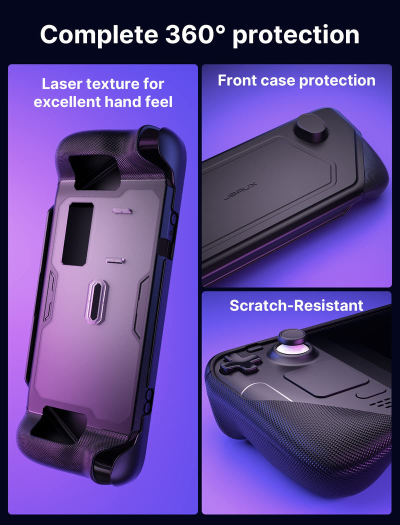 JSAUX PC0104 ModCase for Steam Deck, Steam Deck Case with Detachable Front Shell Include Protective Case, Face Cover,Metal Bracket and Strap-Basic Set Basic Set