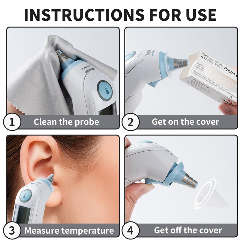 [AUSTRALIA] - 500 Counts Thermometer Ear Covers, Ear Thermometer Probe Covers, Lens Filters/Refill Caps for All Braun Ear Themometer Models, BPA Free Digital Disposable Ear Thermometer Covers 500 