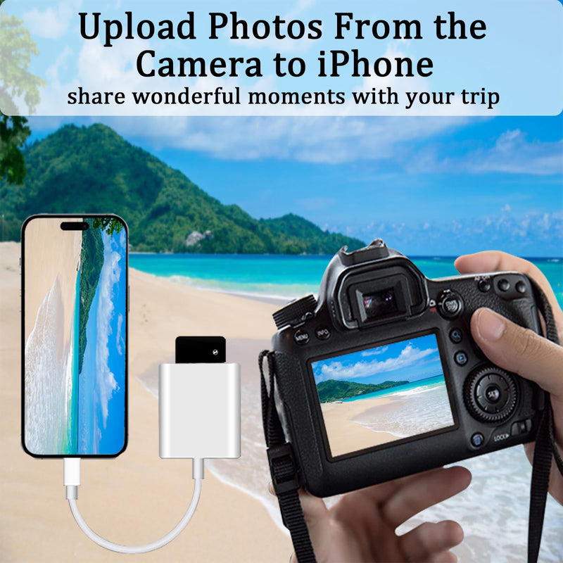 (Apple MFi Certified) Lightning to SD Card Camera Reader for iPhone,Trail Camera Viewer SD Memory Card Reader Adapter Compatible with iPhone 14/13/12/11/XS/XR/X/8/7/iPad,Plug and Play 1 Slot