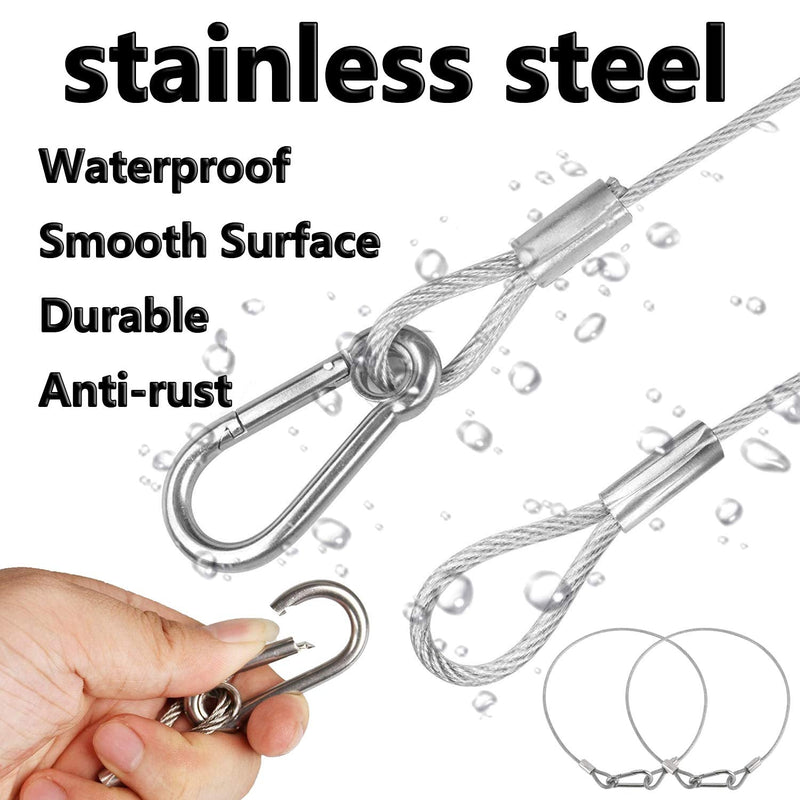 5 Pack Stage Light Safety Cable Stainless Steel Security Wire for Lighting, Luggage, Garage Goor, Camera Silver 5/64in * 20in