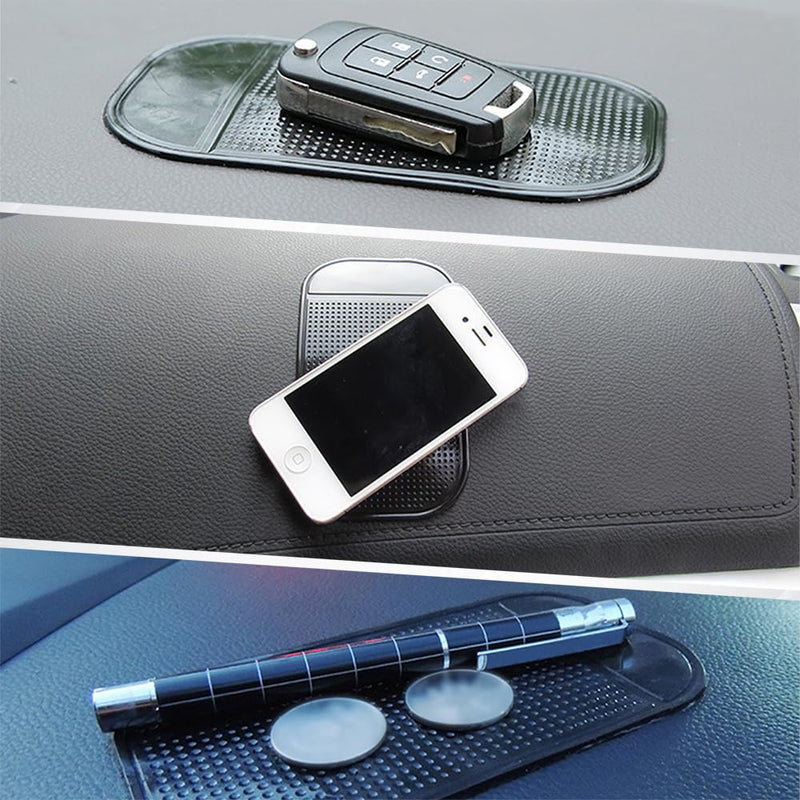 10Pcs Car Dashboard Non Slip Mat, Removable and Traceless Anti Slip Gel Pad with Strong Adhesive, Universal Car dashboard Accessories for Holding Cell Phone Sunglasses Coins Keys (5.1 * 2.7)