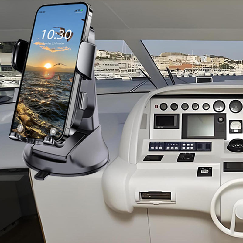 Boat Phone Mount, Suction Cup Boat Cell Phone Holder Marine Heavy Duty | Dash Universal Desk Waterproof Boating Phone Holder for Kayak Sailing Marine Marina for iOS Android Smartphone (2PCS) Suction-2PCS